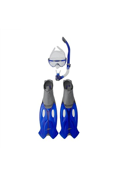 SPEEDO Glıde Maske Palet Snorkel Set Unı Gre/Bl S8016595052B Tek Renk-356