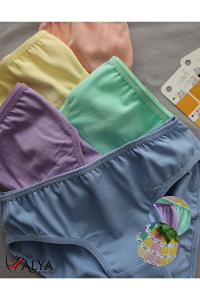 ALYA UNDERWEAR Kız Çocuk - Garson Pamuklu Kumaş Renkli Slip Külot 10'lu Paket -  X16