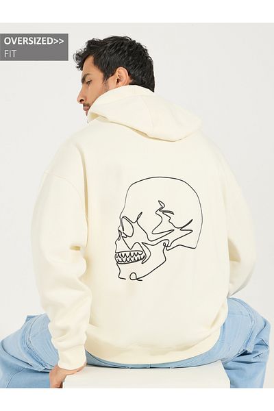 Styli Skull Back Print Heavyweight Oversized Hoodie