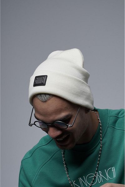 king brich Logo Detailed Braided Unisex Beret
