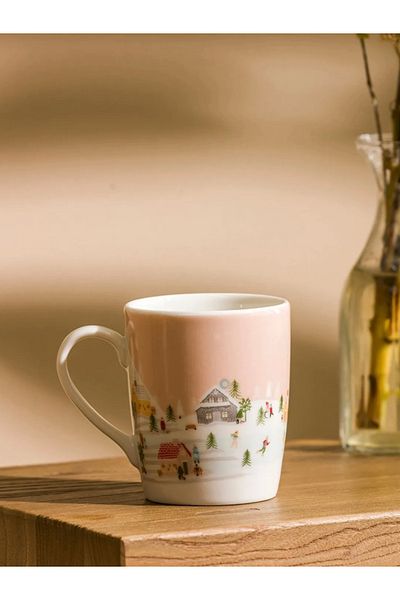 LC Waikiki Lcw Home Powder Pink Christmas Themed Ceramic Mug 270 ml