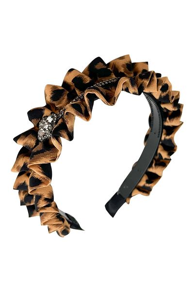 Modex Clover Detailed Stripe Stone Leopard Crown