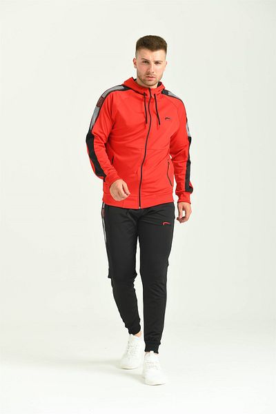 Cramp Spor Red Diver's Tracksuit Set with Embroidery Detail on the Sleeve