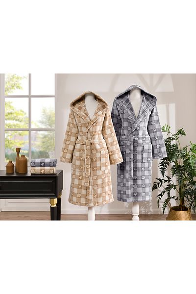 Özdilek Özdilek Shell Plaid Velvet Happy Family Set