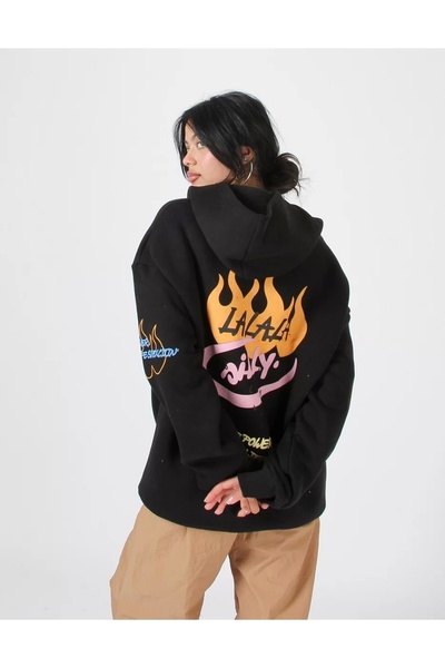 Sekizbiraltı Holy Powers Μαύρο Φούτερ Unisex με κουκούλα Oversize