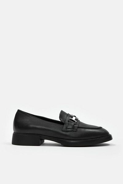 NILUFARR Minu Black Genuine Leather Women's Loafer