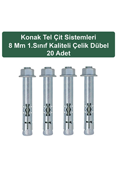 Konak Tel Çit Aksaray 20 Adet Bahçe Panel Çit Direği Çelik Dübel