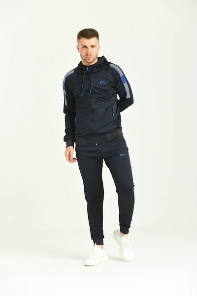 Cramp Spor Σετ ανδρικής φόρμας Dark Blue Diver με λεπτομέρεια κεντήματος στο μανίκι