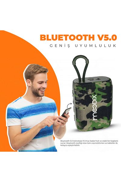 Moodix KI23TM02 Bluetooth-Lautsprecher, Camouflage 5 W, stilvoll