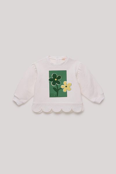GB Baby Bg Store Baby Girl Ecru Sweatshirt