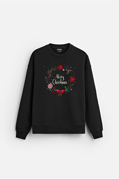 MODA Crăciun Fericit Crăciun cu imprimeu guler rotund Bumbac fără glugă supra...