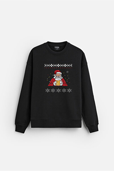 MODA Весела Коледа Бира Печатна велосипедна качулка без качулка Памучна овърс...