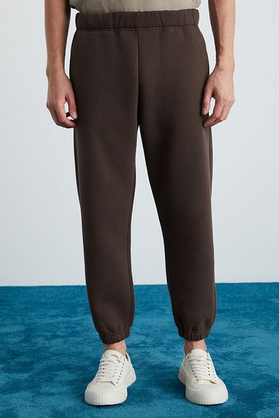 GRIMELANGE Burnham Men's Regular Fit Relaxed Cut Elastic Leg Bitter Brown Sweatpants