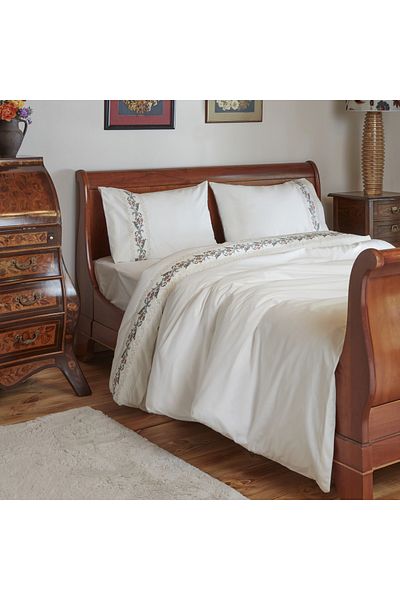 Karaca Home Set cuvertură de pilota Belen dublu brodat alb