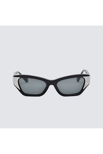 Swarovski Woman Cat Eye Sunglasses- Sk 6029 - Lense Size:53mm - Black
