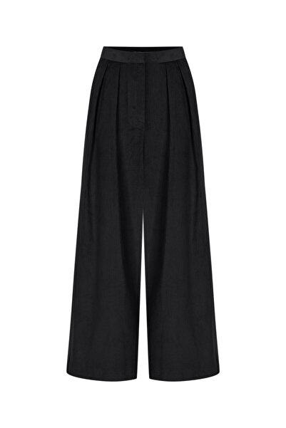 Beauty Omelette Antrasit Kadife Palazzo Pantolon