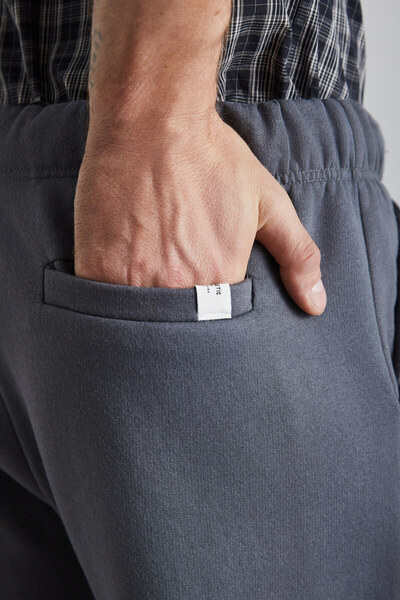 GRIMELANGE Burnham Men's Organic Fabric Fleece Inside Relaxed Fit Elastic Leg Jogger Gray Sweatpants