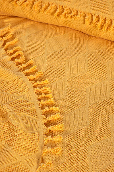 DONATEV Double Mustard Jacquard Pattern Cotton 220X240 cm / 4 Seasons