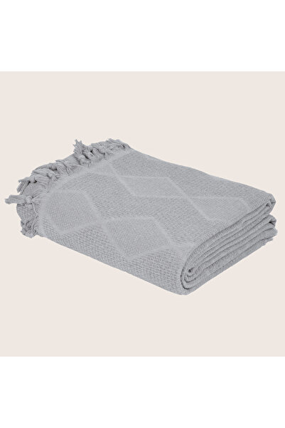 DONATEV Çift Kişilik Gri Jakar Desen Pamuklu 220x240 cm / 4 mevsim