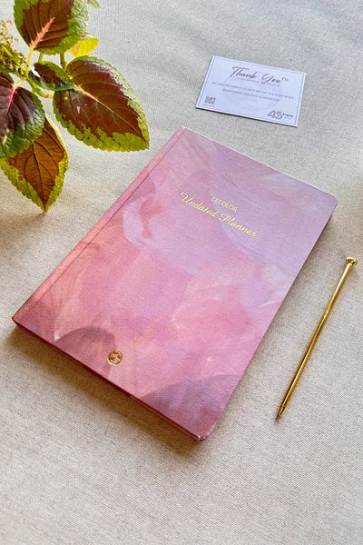 Le Color Pink Linen Bound Timeless Planner - 17X24