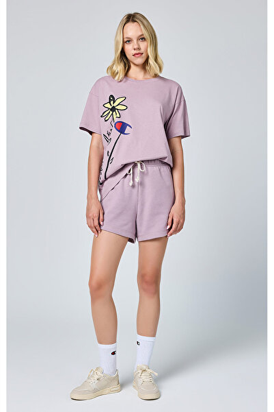 Champion Eco Future Bermuda Organik Pamuk Mor Kadın Şort-E10009-PS162