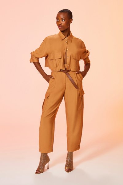 Berr-ın Crop Gömlek Taba