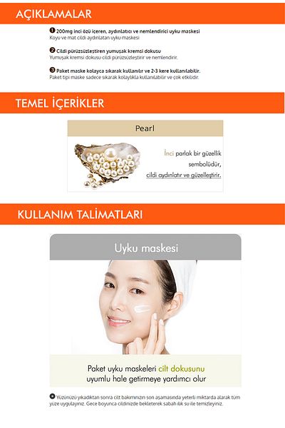 Missha قناع النوم المرطب والتفتيح من Pure Source - مستخلص اللؤلؤ، مفيد (10MLX5AD)