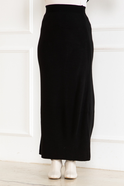 nacar çarşı KADIN LASTİKLİ BEL RAHAT KALIP UZUN TESETTÜR TRİKO ETEK