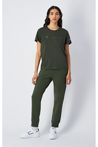 Champion Script Shop Rib Cuff Pants Yeşil Kadın Eşofman  - 117584-GS508
