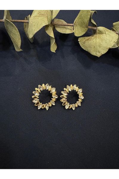 HERA Circle Figured Stone Earrings