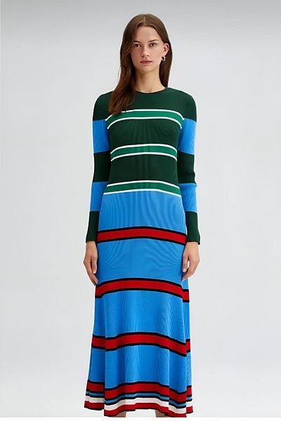 Touche Mkn287 Model Colorful Knitwear Dress