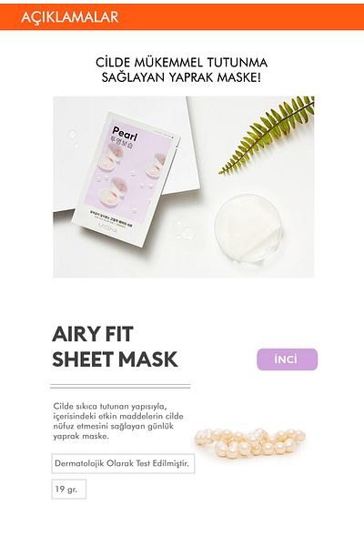 Missha مجموعة أقنعة ورقية مع مستخلص اللؤلؤ - مظهر مضيء مفيد (5 قطع) قناع ورقي Airy Fit Pearl