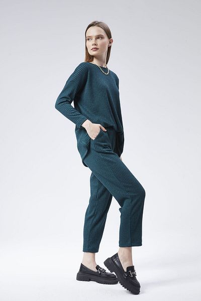 soBasic Tricotaj Comfort Double Set - Verde Petrol