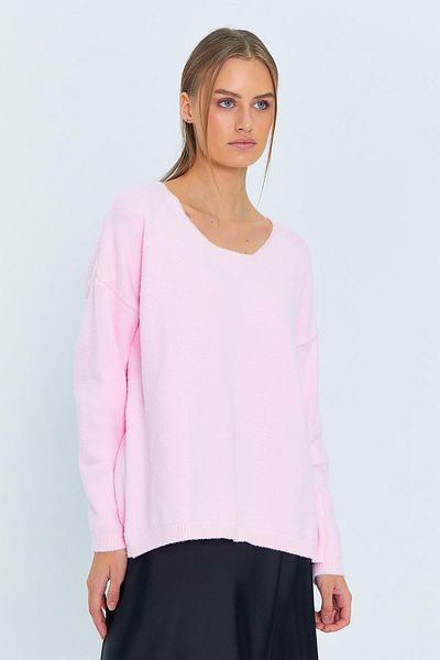 Mixray 6901 Model Pink Soft Textured Women's Sweater
