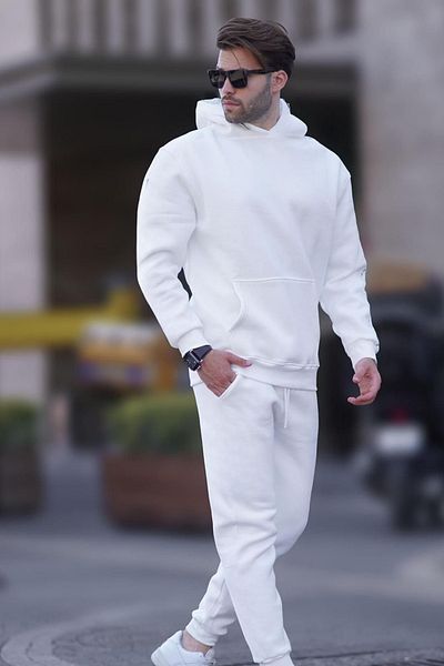 BayBayan Ανδρικό σετ φούτερ με κουκούλα καγκουρό με 3 κλωστές με κουκούλα