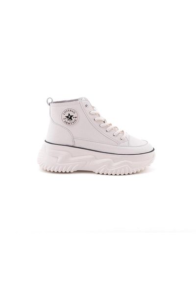 GAMELU 23kz Pantofi sport pentru femei Ginza White High Top Talpa înaltă