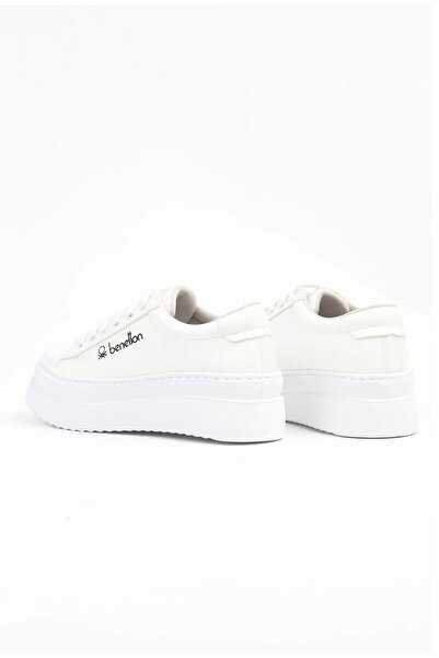 Benetton Bn-31056 Beyaz Yüksek Taban Kadın Spor Ayakkabı