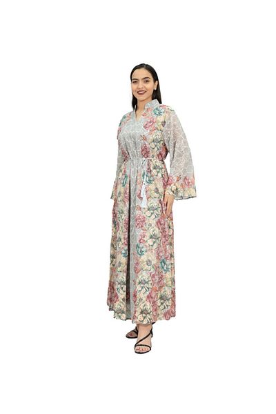 IKKXA Floral Flared Sleeves Printed Jalabiya CJ1103