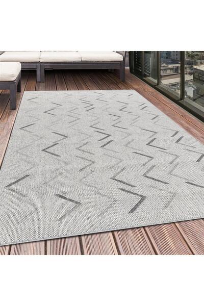 Red Halı Zigzaglı Çizgili Halı Krem Halı Jüt Çift Taraflı Koridor Mutfak Yoll...