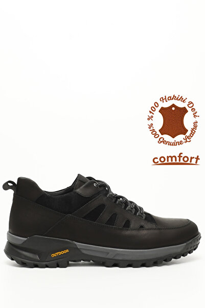 GÖNDERİ(R) Ανδρικό αθλητικό παπούτσι από γνήσιο δέρμα με μαύρη σόλα Nubuck La...