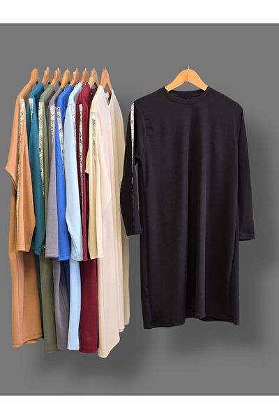 ENDAMIM Large Size Tunic - Twist Knitted Fabric, Lycra