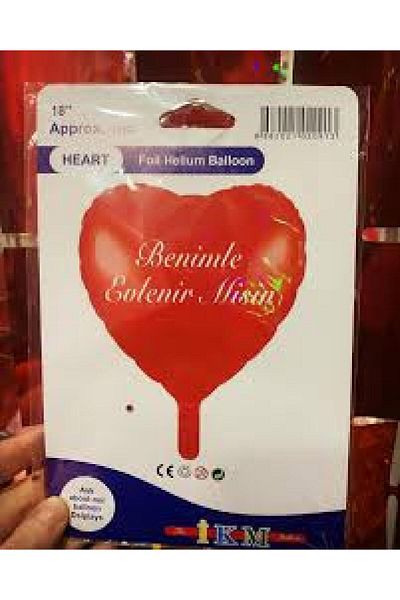 TATLI GÜNLER 18Inch Miche Red Heart Follyo Balloon - Marry Me