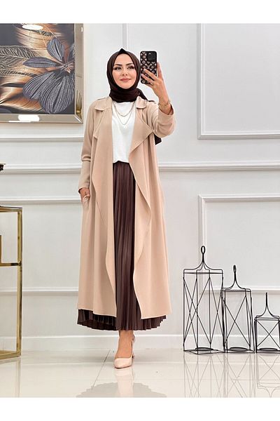 VALENS BOUTİQUE Μπουφάν Hijab με ανοιχτό μπροστινό γιακά με λεπτομέρεια