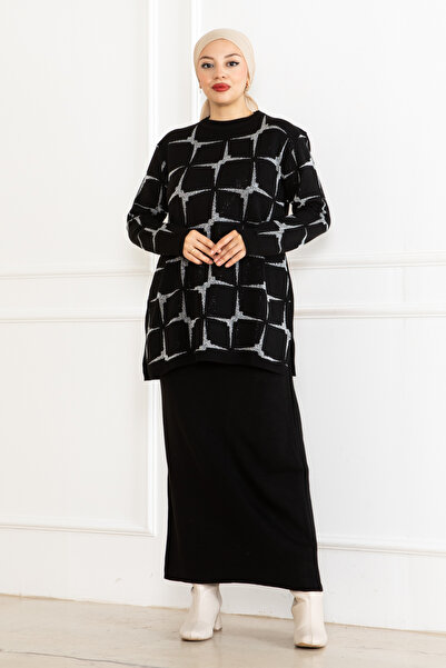 nacar çarşı Set de tricotaje pentru femei - Talie confortabilă, Hijab lung, F...