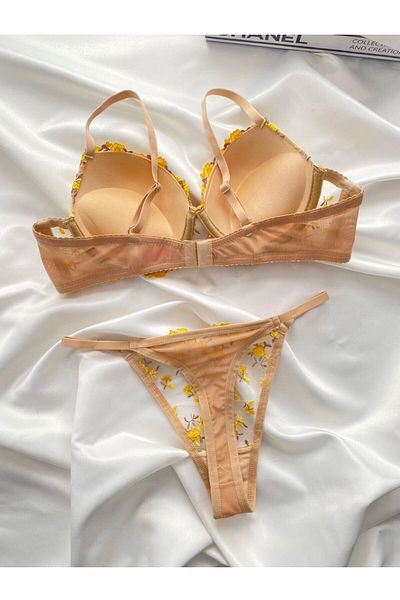 ARONA Costum de broderie SUPPORTED-Sutien Bralet Thong Costum de lenjerie intimă - Lenjerie-Fancywear