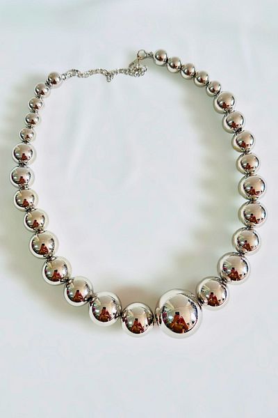 PETEK AKSESUAR TOP METALLIZED BEAD NECKLACE