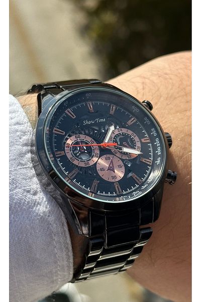 Show Time Stainless Steel Men's Wrist Watch