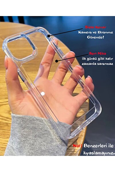 EDELFU İphone 11 Için Şeffaf Arkası Sararmaz Yanları Sararır Ekran Ve Kamera Çıkıntılı Silikon Kapak