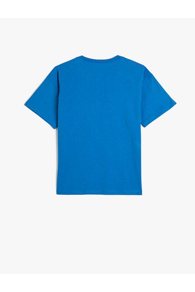 Koton Tricou cu mânecă scurtă din bumbac - Decolteu, imprimat cu slogan