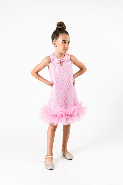 Porland ETEĞİ FIRFIRLI KIZ ÇOCUK DOĞUM GÜNÜ VE ÖZEL GÜN ELBİSESİ